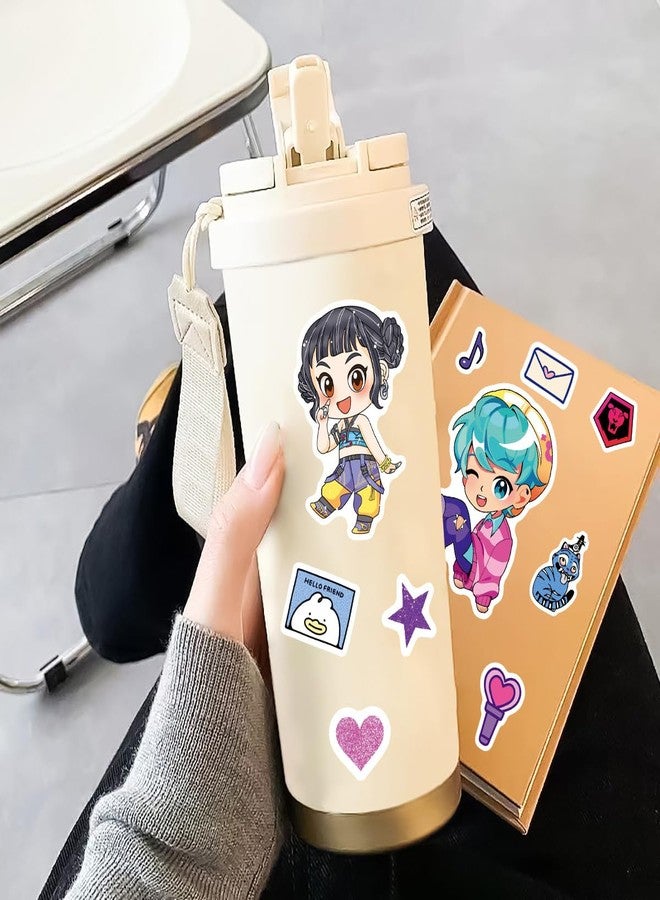 PWSTY 24Sheets Make a Face Demon Movie Hunters Sticker Make Your Own Korean Idol Cartoon Movie Stickers for Teens Sticker Play Set Fantasy Teens and Crafts Activity Party Favor Supplies Craft (De) - Image 3